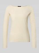 Emporio Armani Slim Fit Longsleeve mit Viskose-Anteil in Offwhite, Grö...