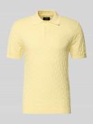 MCNEAL Regular Fit Poloshirt mit Strukturmuster in Hellgelb, Größe L