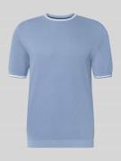 Christian Berg Men Regular Fit T-Shirt in Strick-Optik in Eisblau, Grö...