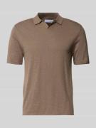 Jack & Jones Slim Fit Poloshirt in Strick-Optik Modell 'Kane' in Taupe...