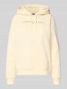 Tommy Jeans Regular Fit Hoodie aus Baumwoll-Mix in Hellgelb, Größe L