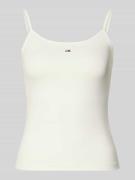 Tommy Jeans Regular Fit Trägertop aus Baumwoll-Mix in Ecru, Größe L