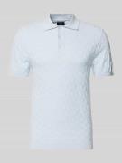MCNEAL Regular Fit Poloshirt mit Strukturmuster in Hellblau, Größe L