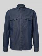 Replay Regular Fit Freizeithemd aus Baumwolle in Marine, Größe L