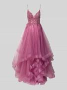 Mascara Abendkleid mit Ziersteinbesatz in Rosa, Größe 34