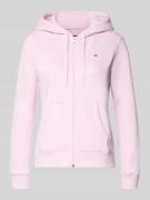 Tommy Jeans Regular Fit Sweatjacke aus Baumwoll-Mix in Rosa, Größe M