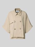 comma Relaxed Fit Jacke im kurzärmeligem Design in Sand, Größe L