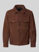 SELECTED HOMME Regular Fit Lederjacke aus echtem Ziegenvelours Modell ...