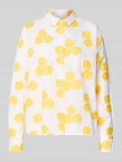 0039 Italy Regular Fit Bluse mit Stitchings Modell 'LUCY' in GELB, Grö...