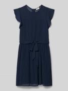 s.Oliver RED LABEL Fließendes Chiffonkleid mit Plissee-Rock in Marine,...