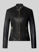 Guess Bikerjacke in Leder-Optik mit Stehkragen Modell 'CLAUDINE' in Bl...