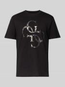Guess T-Shirt mit Label-Detail in Black, Größe L