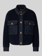 Luisa Cerano Bouclè-Jacke mit Kentkragen und Brusttaschen in Marine, G...