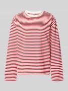 Pieces Regular Fit Langarmshirt aus Baumwoll-Mix Modell 'SADIE' in Rot...