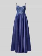 Mascara Abendkleid mit Paillettenbesatz in Bleu, Größe 32