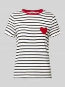 Only Regular Fit T-Shirt aus Viskose-Mix Modell 'HEART LIFE' in Weiss,...