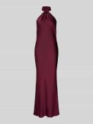 Swing Figurbetontes Neckholder-Abendkleid in Bordeaux, Größe 32