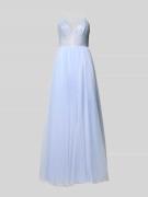Mascara Abendkleid mit Strasssteinbesatz in Hellblau, Größe 32