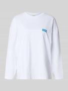 American Vintage Longsleeve mit Label-Print Modell 'GIXY' in Weiss, Gr...
