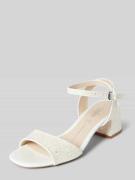 Buffalo Sandaletten mit Ziersteinbesatz in Weiss, Größe 39