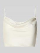 Jake*s Cocktail Cropped Trägertop mit Wasserfall-Ausschnitt in Ecru, G...