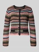 Oui Strickjacke mit Rundhalsausschnitt in Rosa, Größe 34