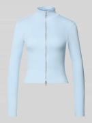 Gina Tricot Slim Fit Jacke mit Stehkragen in Hellblau, Größe L