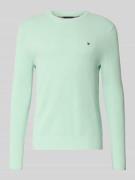Tommy Hilfiger Regular Fit Strickpullover aus reiner Baumwolle in Mint...