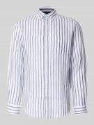 Christian Berg Men Slim Fit Freizeithemd aus reinen Leinen in Weiss, G...