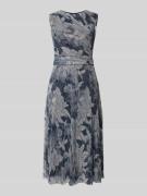 Swing Midikleid mit floralem Allover-Print in Marine, Größe 36