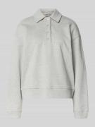Jake*s Casual Relaxed Fit Sweatshirt mit Polokragen in Silber Melange,...