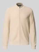 OLYMP Level Five Regular Fit Cardigan mit Stehkragen in Ecru, Größe L