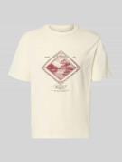 Jack & Jones T-Shirt mit Label-Print Modell 'NIAGARA' in Offwhite, Grö...