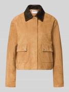 Jake*s Casual Jacke aus Wildleder in Schlamm, Größe 34