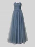 Luxuar Regular Fit Abendkleid in semitransparentem Design in Rauchblau...