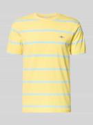 Gant Regular Fit T-Shirt mit Logo-Stitching in Hellgelb, Größe 3XL