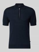 Matinique Slim Fit Poloshirt aus reiner Wolle in Dunkelblau, Größe L