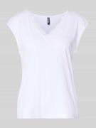 Pieces Relaxed Fit T-Shirt aus Modal-Mix Modell 'KAMALA LACE' in Weiss...