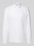 MCNEAL Regular Fit Freizeithemd aus reinem Leinen mit Logo-Stitching i...