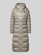 Blauer Usa Steppmantel mit Kapuze in Hellgrau, Größe S