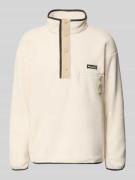 COLUMBIA Fleecepullover mit Stehkragen und Knopfleiste in Offwhite, Gr...