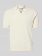 JAKE*S STUDIO MEN Strickshirt mit Polokragen und V-Ausschnitt in Ecru,...