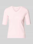 Christian Berg Woman T-Shirt mit V-Ausschnitt in Hellrosa, Größe L