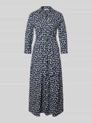 More & More Hemdblusenkleid mit Bindegürtel und 3/4-Arm in Marine, Grö...