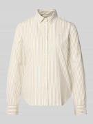 Gant Regular Fit Bluse mit Streifenmuster und Label-Stitching in Sand,...