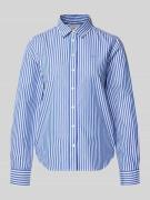Gant Regular Fit Bluse mit Streifenmuster und Label-Stitching in Royal...