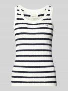 Gant Stricktop in Ripp-Optik mit Label-Stitching in Ecru, Größe L