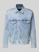 Scotch & Soda Jeansjacke mit Leistentaschen in Hellblau, Größe L