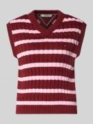 Tommy Hilfiger Slim Fit Pullunder aus reiner Baumwolle in Bordeaux, Gr...