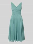 TROYDEN COLLECTION Knielanges Cocktailkleid aus Chiffon mit V-Ausschni...